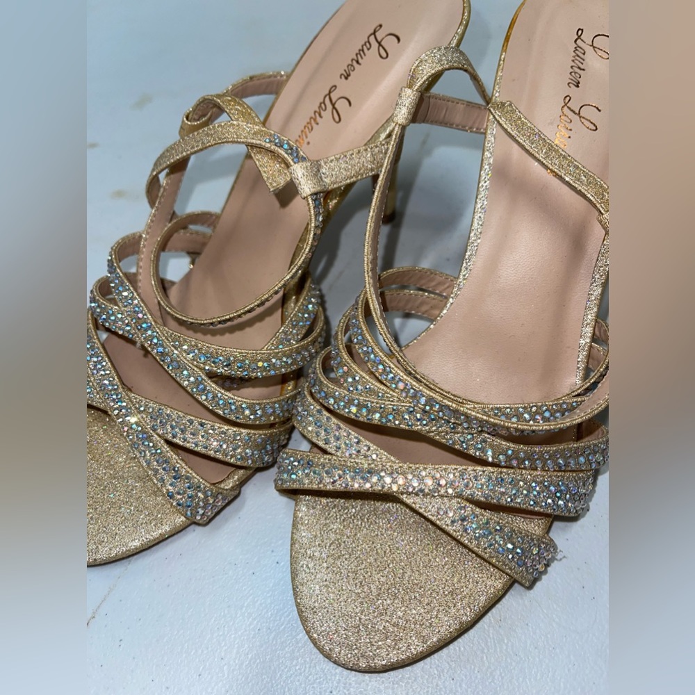 Shimmery gold heels